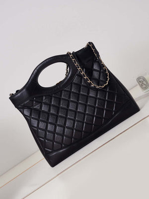 Chanel AS1010 31 Larage Shopping Bag Shiny Lambskin Black - Default Title - View 4