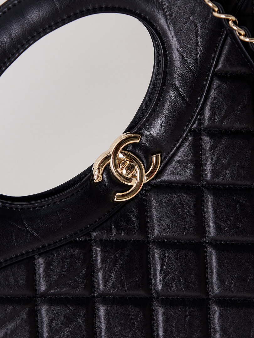 Chanel AS1010 31 Larage Shopping Bag Shiny Lambskin Black