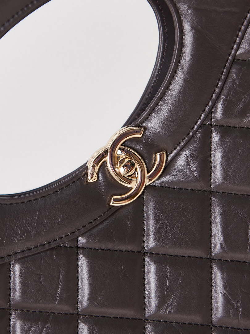Chanel AS1010 31 Larage Shopping Bag Shiny Lambskin Dark Borwn - Default Title - View 2
