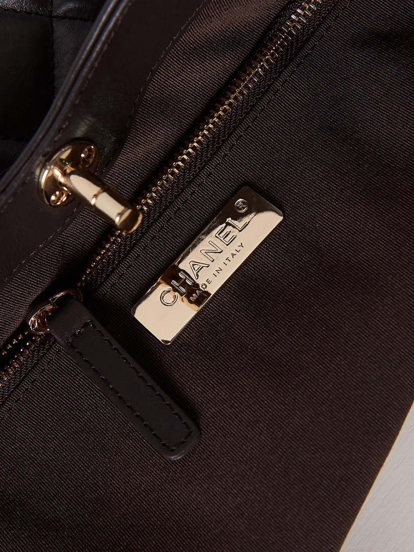 Chanel AS1010 31 Larage Shopping Bag Shiny Lambskin Dark Borwn - Default Title - View 7