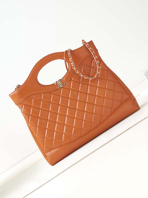 Chanel AS1010 31 Larage Shopping Bag Shiny Lambskin Light Orange - Default Title - View 1