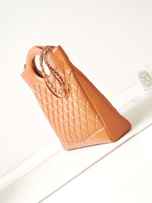 Chanel AS1010 31 Larage Shopping Bag Shiny Lambskin Light Orange - Default Title - View 5