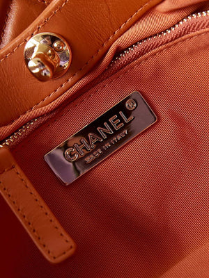 Chanel AS1010 31 Larage Shopping Bag Shiny Lambskin Light Orange - Default Title - View 9