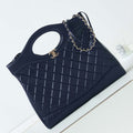 Chanel AS1010 31 Larage Shopping Bag Shiny Lambskin Navy Blue - Default Title - View 1