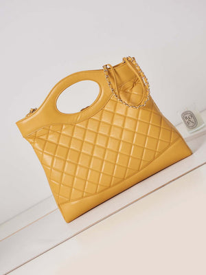 Chanel AS1010 31 Larage Shopping Bag Shiny Lambskin Yellow - Default Title - View 5