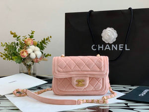 Chanel AS1115 Flap Bag Classic Velvet Light Pink - Default Title - View 2