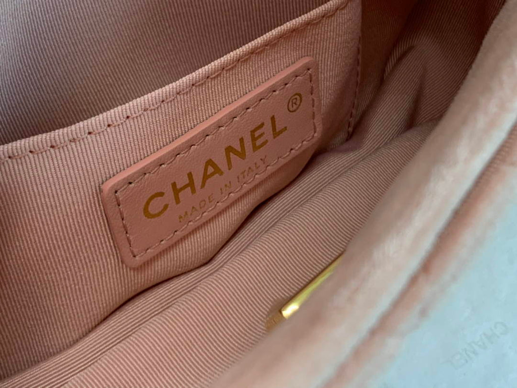 Chanel AS1115 Flap Bag Classic Velvet Light Pink