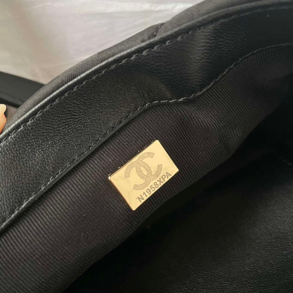 Chanel AS1115 Small Flap bag Satin fabric Black