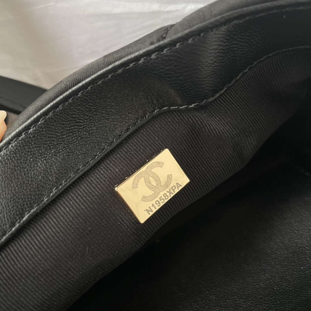 Chanel AS1115 Small Flap bag Satin fabric Black