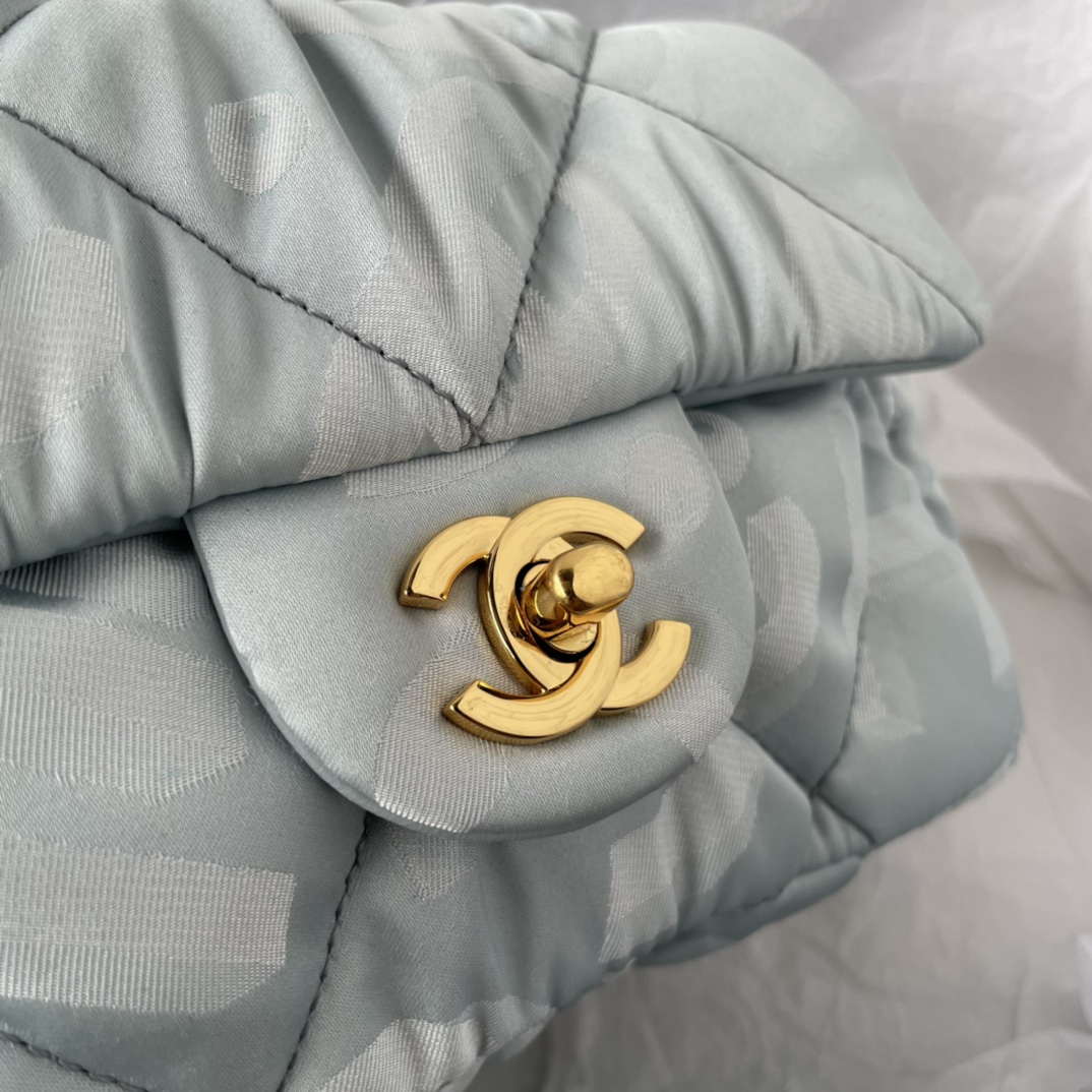 Chanel AS1115 Small Flap bag Satin fabric Light blue - Default Title - View 4