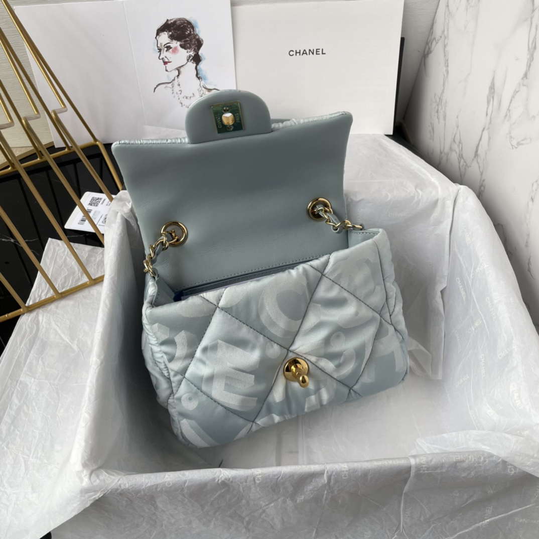 Chanel AS1115 Small Flap bag Satin fabric Light blue - Default Title - View 5