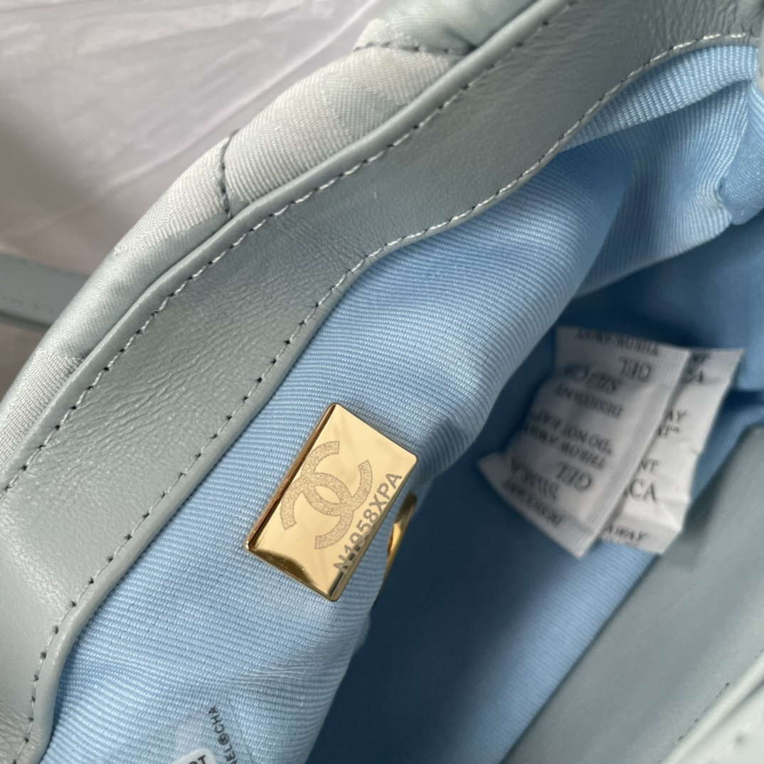 Chanel AS1115 Small Flap bag Satin fabric Light blue - Default Title - View 7
