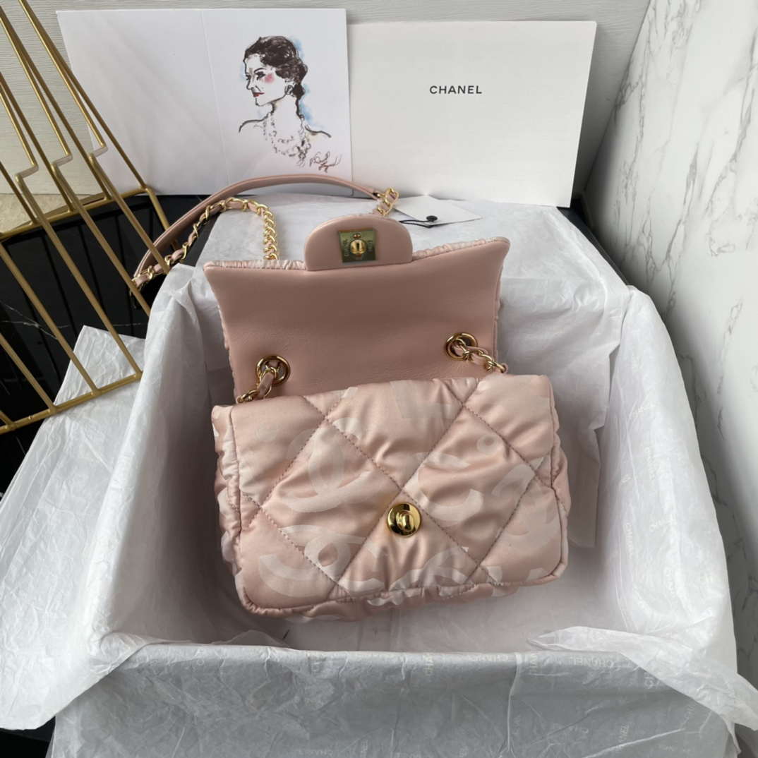 Chanel AS1115 Small Flap bag Satin fabric Pink - Default Title - View 6