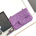 Chanel AS1116 24C Mini Flap Bag 20cm A69900 Tweed Purple - Default Title - View 1