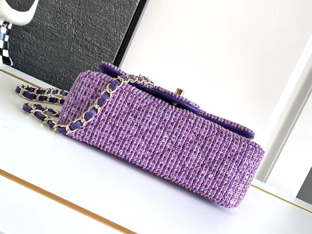 Chanel AS1116 24C Mini Flap Bag 20cm A69900 Tweed Purple