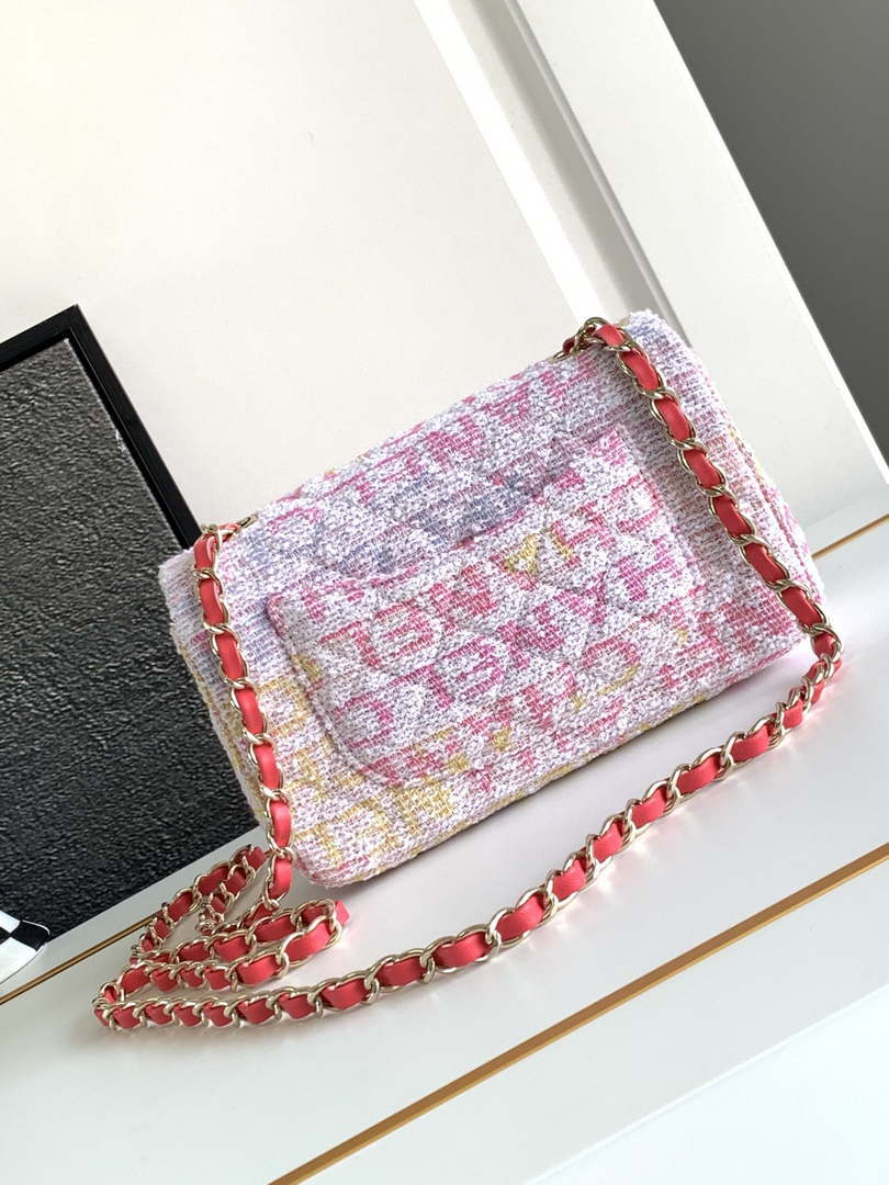Chanel AS1116 24C Mini Flap Bag 20cm A69900 Tweed White & Red - Default Title - View 3