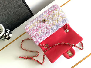 Chanel AS1116 24C Mini Flap Bag 20cm A69900 Tweed White & Red - Default Title - View 6