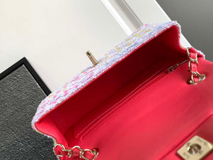 Chanel AS1116 24C Mini Flap Bag 20cm A69900 Tweed White & Red - Default Title - View 7