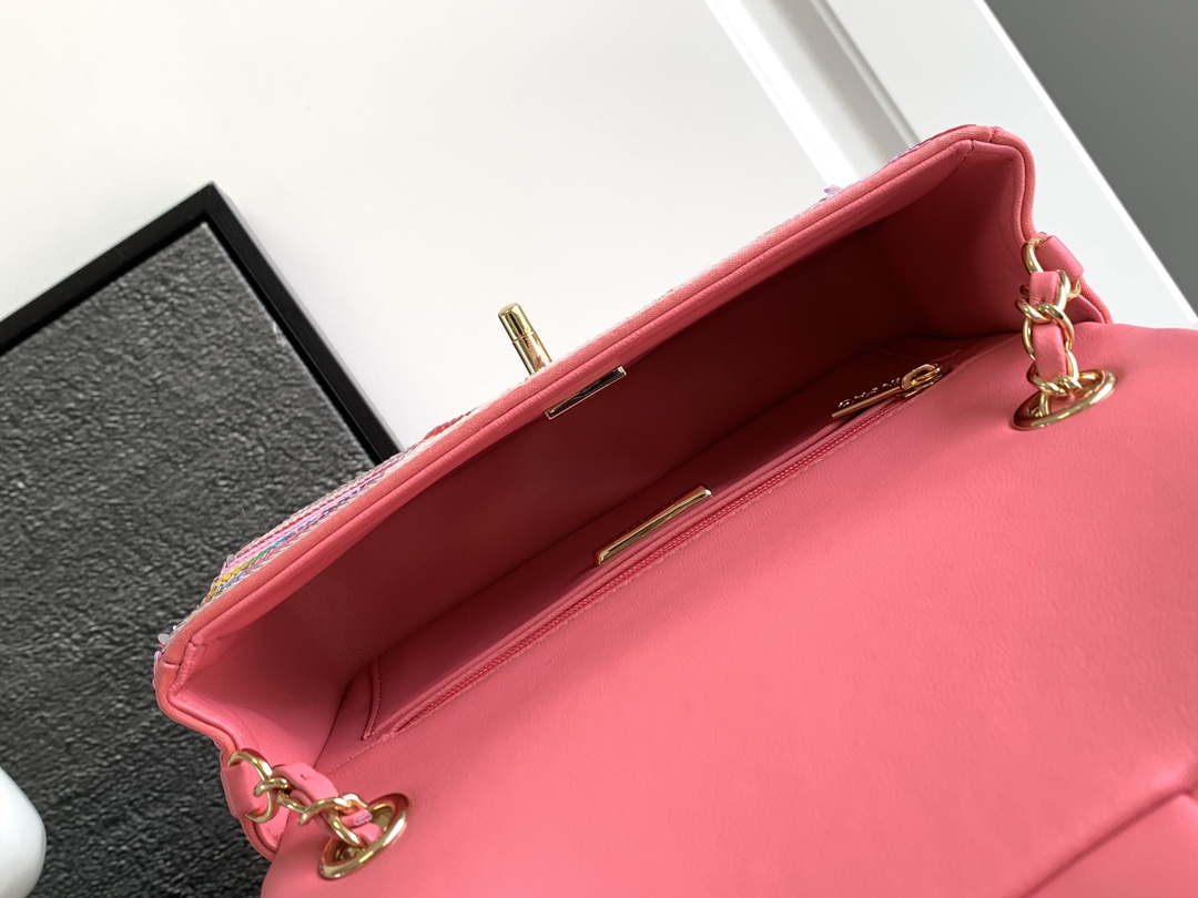 Chanel AS1116 24SS CF Mini Flap Bag A69900 Symphony gradient beads Pink Lambskin - Default Title - View 7