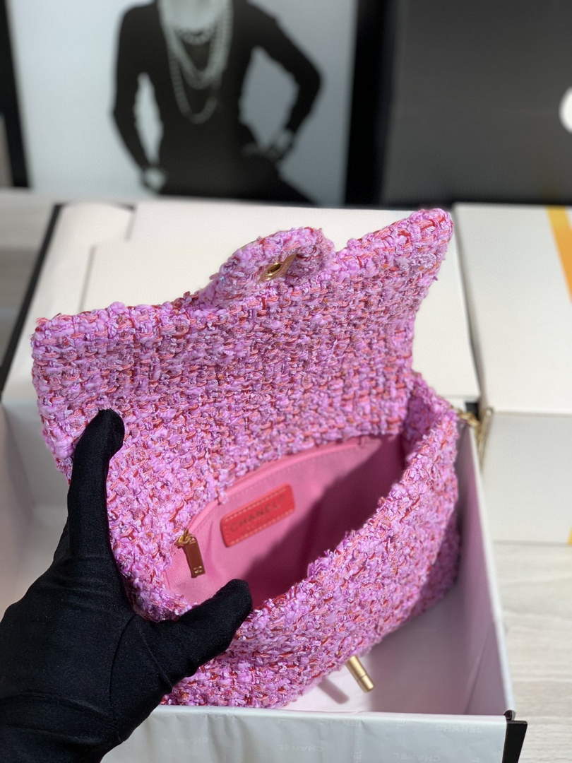 Chanel AS1116 Flap bag 21cm A69900 Tweed Pink - Default Title - View 9