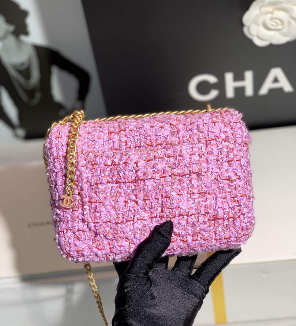 Chanel AS1116 Mini Flap bag 18cm Tweed Pink - Default Title - View 2