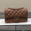 Chanel A69900 Mini Flap Handbag Classic bag Lambskin Brown 1116 Shiny Gold - Default Title - View 1