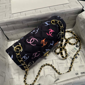 Chanel AS1116 Printed Fabric & Gold Metal Black & Multicolour - Default Title - View 3