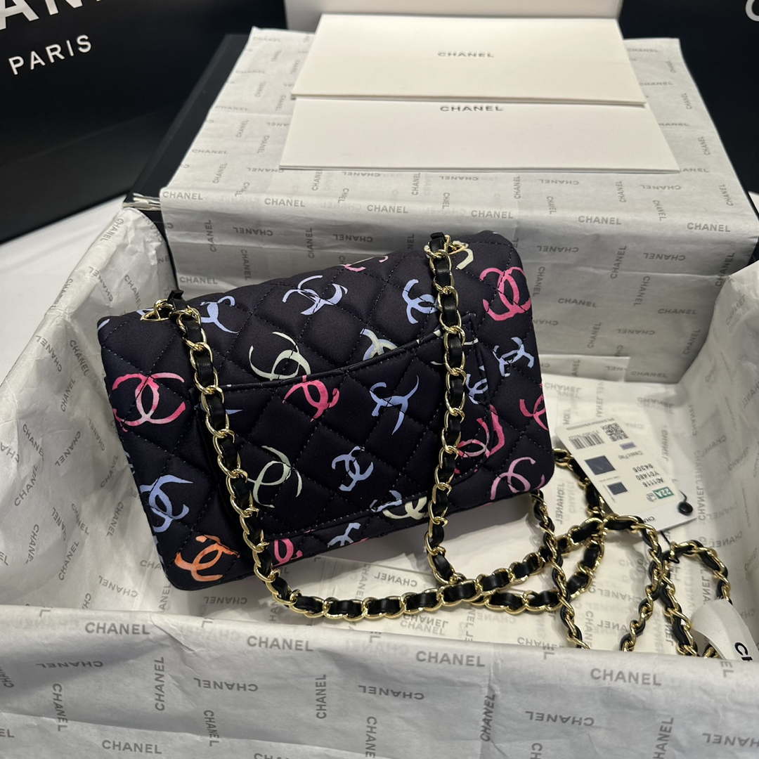 Chanel AS1116 Printed Fabric & Gold Metal Black & Multicolour - Default Title - View 6