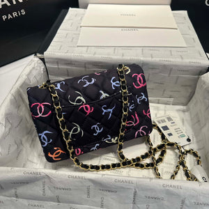 Chanel AS1116 Printed Fabric & Gold Metal Black & Multicolour - Default Title - View 6