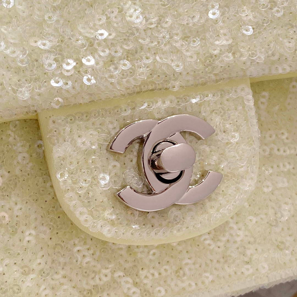 Chanel AS1116 Samll Flap sequin bag sparkling bingbing 20cm Beige