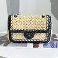 Chanel AS1116 Small Flap bag Raffia A69900 Beige & Black - Default Title - View 1