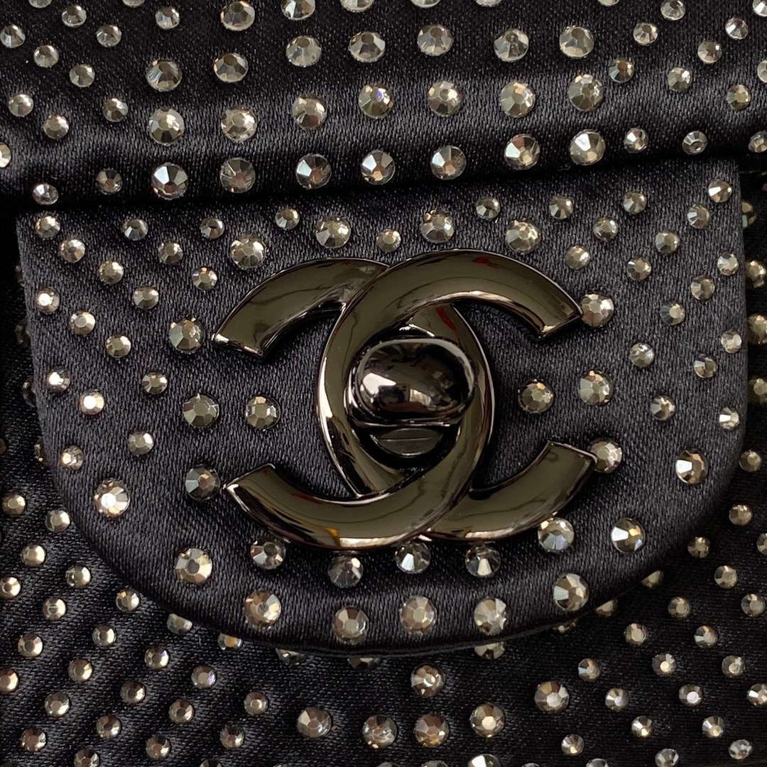 Chanel AS1116 Small Flap bag Velvet Crystal Pearl A69900 Black - Default Title - View 3
