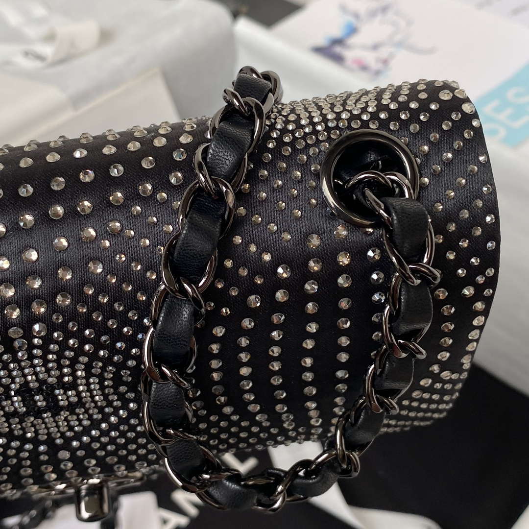 Chanel AS1116 Small Flap bag Velvet Crystal Pearl A69900 Black - Default Title - View 4