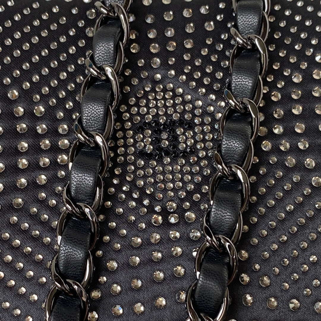 Chanel AS1116 Small Flap bag Velvet Crystal Pearl A69900 Black