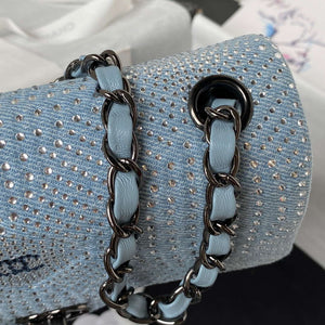 Chanel AS1116 Small Flap bag Velvet Crystal Pearl A69900 Blue - Default Title - View 4