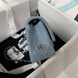 Chanel AS1116 Small Flap bag Velvet Crystal Pearl A69900 Blue - Default Title - View 6