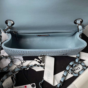 Chanel AS1116 Small Flap bag Velvet Crystal Pearl A69900 Blue - Default Title - View 7