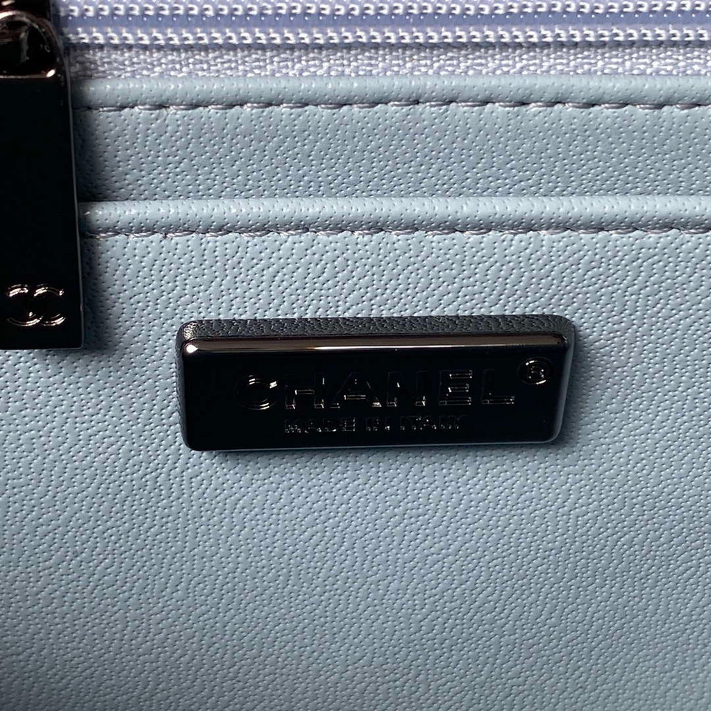 Chanel AS1116 Small Flap bag Velvet Crystal Pearl A69900 Blue