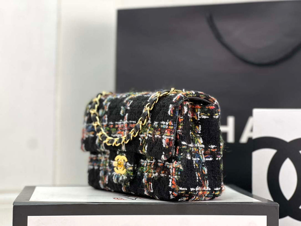 Chanel AS1116 Small Flap bag Woolen A69900 Black