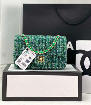 Chanel AS1116 Small Flap bag Woolen A69900 Green - Default Title - View 1