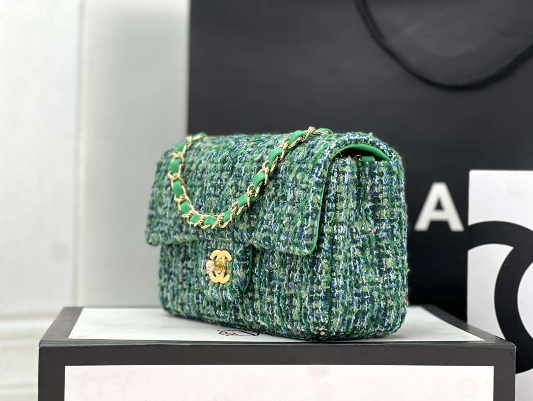 Chanel AS1116 Small Flap bag Woolen A69900 Green - Default Title - View 2