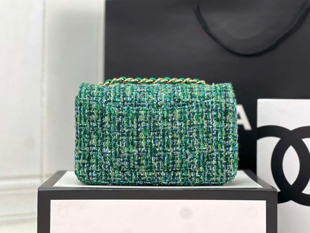 Chanel AS1116 Small Flap bag Woolen A69900 Green