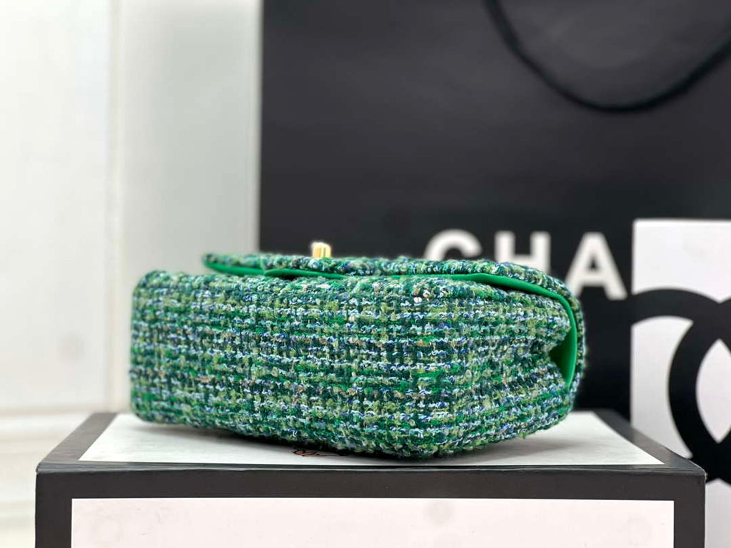 Chanel AS1116 Small Flap bag Woolen A69900 Green