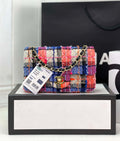 Chanel AS1116 Small Flap bag Woolen A69900 Pink & Blue