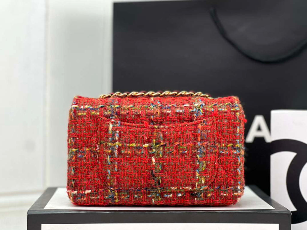 Chanel AS1116 Small Flap bag Woolen A69900 Red