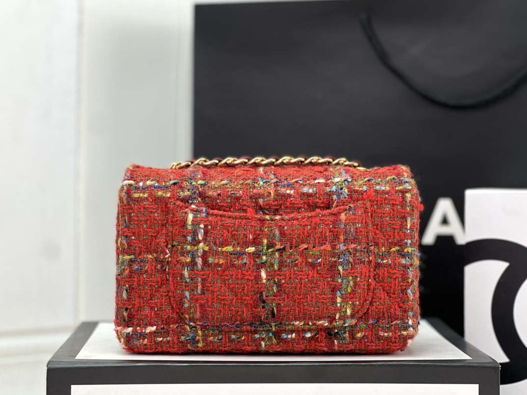 Chanel AS1116 Small Flap bag Woolen A69900 Red - Default Title - View 3