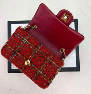 Chanel AS1116 Small Flap bag Woolen A69900 Red - Default Title - View 6
