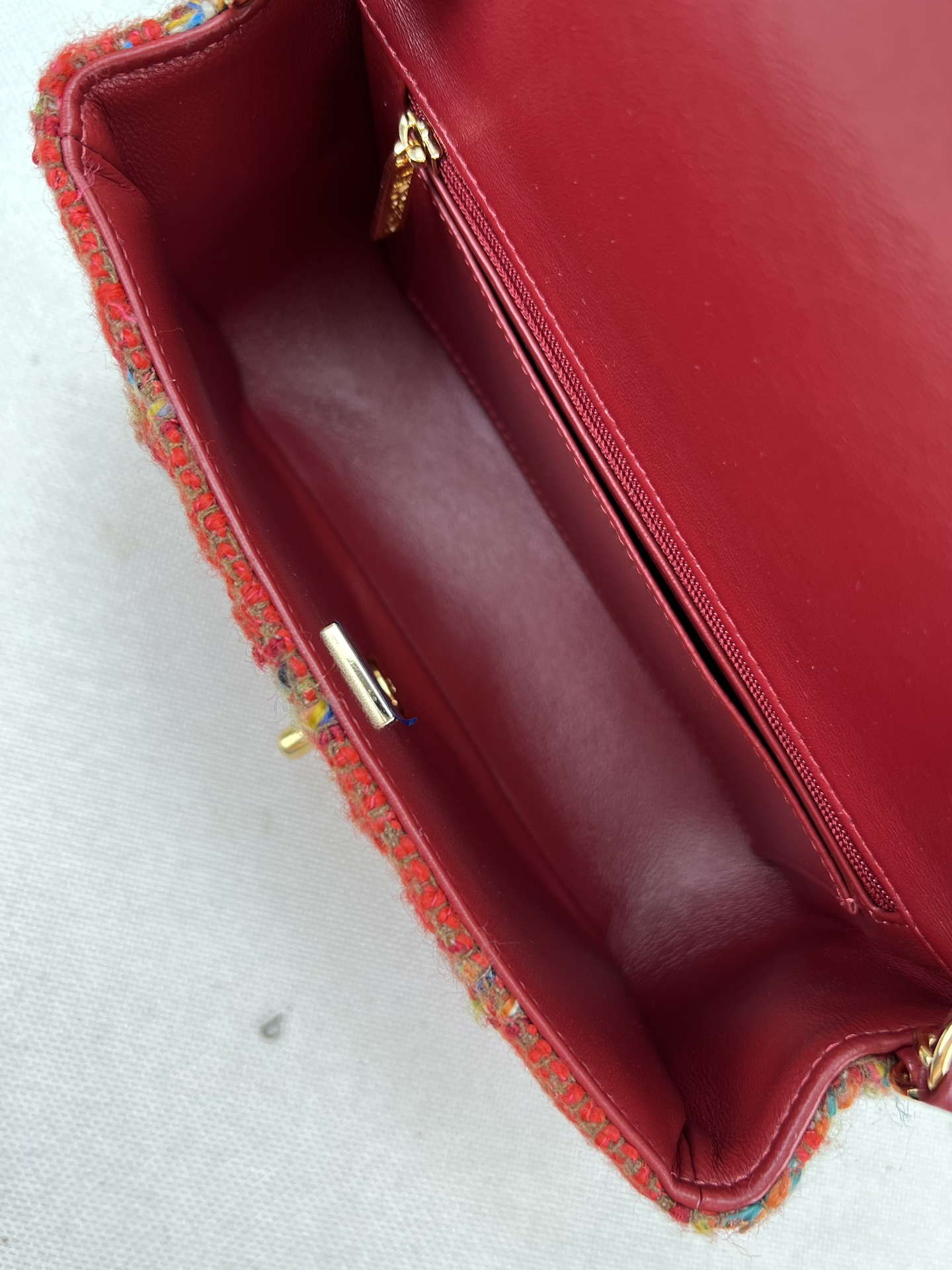 Chanel AS1116 Small Flap bag Woolen A69900 Red - Default Title - View 7