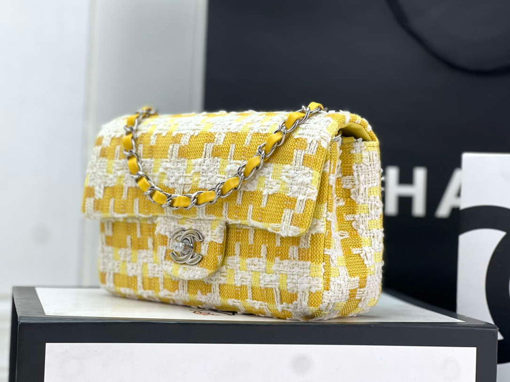 Chanel AS1116 Small Flap bag Woolen A69900 Yellow