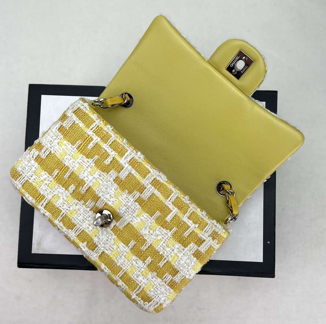 Chanel AS1116 Small Flap bag Woolen A69900 Yellow - Default Title - View 6